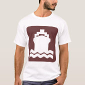 Scheepsvorm - donkerbruin t-shirt (Voorkant)