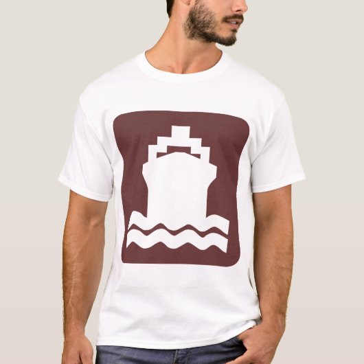 Scheepsvorm - donkerbruin t-shirt (Voorkant)