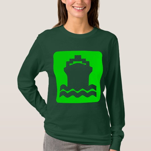 Scheepsvorm - groen t-shirt (Voorkant)