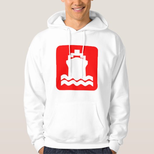 Scheepsvorm - rood hoodie (Voorkant)