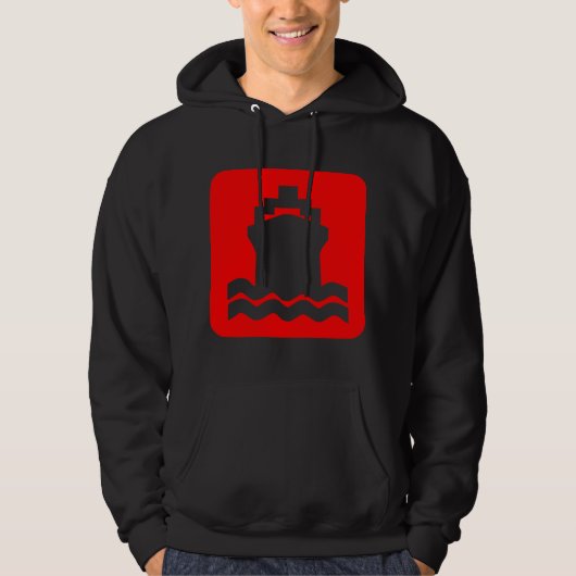 Scheepsvorm - rood hoodie (Voorkant)