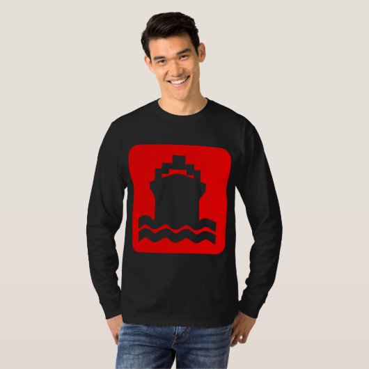 Scheepsvorm - rood t-shirt (Voorkant volledig)