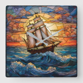 scheepswandklok vierkante klok (Voorkant)