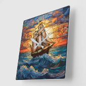 scheepswandklok vierkante klok (Hoek)