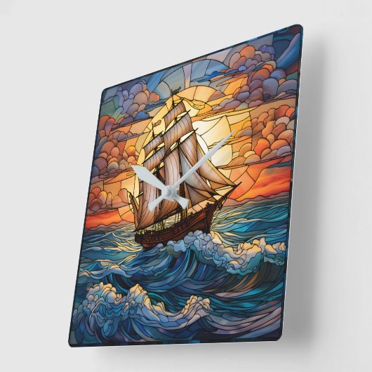 scheepswandklok vierkante klok (Hoek)