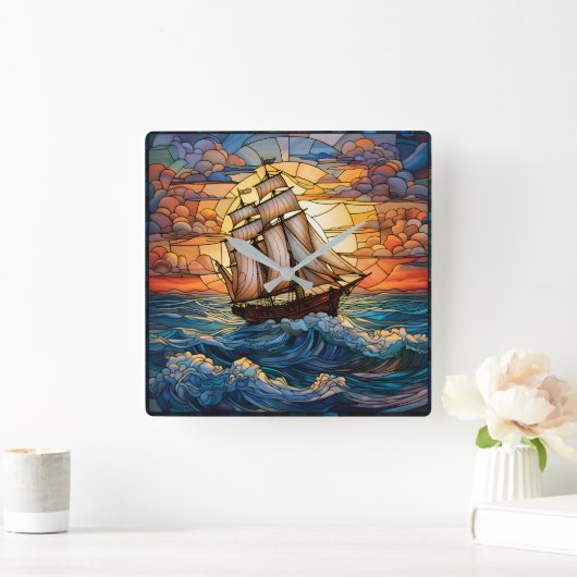 scheepswandklok vierkante klok (Huis)