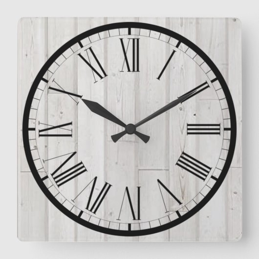 Scheepswerf: Farmhouse Design Wall Clock Vierkante Klok (Voorkant)
