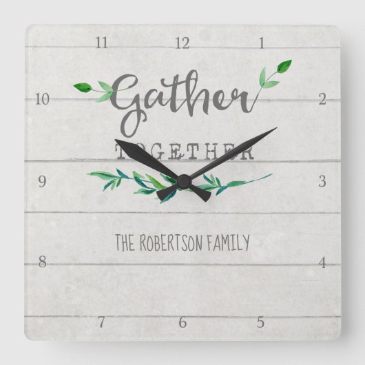 Scheepswerf Hout Eenvoudig leder Samen Vierkante Klok (Voorkant)