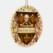 Scheepswerf met skeletbemanning keramisch ornament (Rechts)