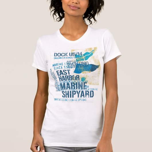 Scheepswerf - Oostkust Nautische Yach T-shirt (Voorkant)