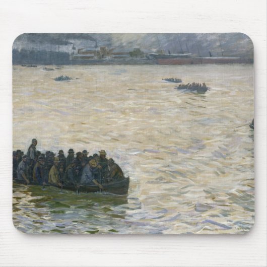 Scheepswerven die naar huis terugkeren op de Elbe Muismat (Voorkant)