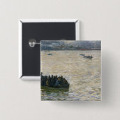 Scheepswerven die naar huis terugkeren op de Elbe Vierkante Button 5,1 Cm (Voorkant /achterkant)