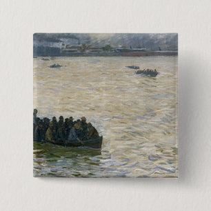 Scheepswerven die naar huis terugkeren op de Elbe Vierkante Button 5,1 Cm