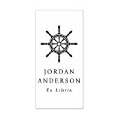 Scheepswiel aangepaste naam ex libris boekplaat rubberstempel (Afrduk)