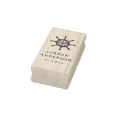 Scheepswiel aangepaste naam ex libris boekplaat rubberstempel (Stempel)