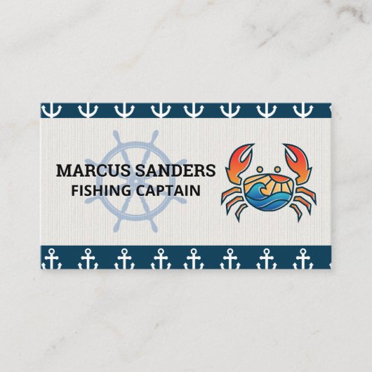 Scheepswiel | Ankerpatroon | Crab Logo Visitekaartje (Voorkant)