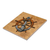 Scheepswiel en ankerplaats tegeltje (Zijkant)