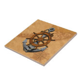 Scheepswiel en ankerplaats tegeltje (Zijkant)