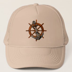 Scheepswiel en ankerplaats trucker pet