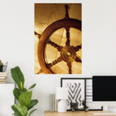 Scheepswiel en -kaart poster (Thuiskantoor)