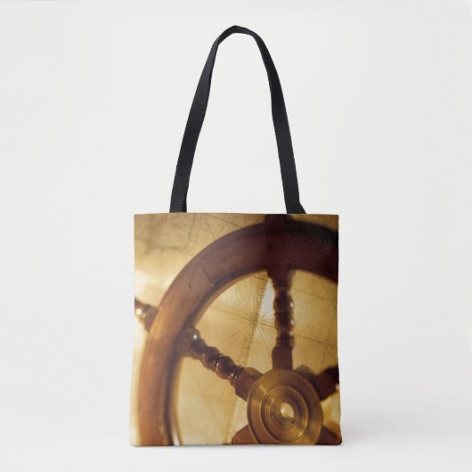 Scheepswiel en -kaart tote bag (Voorkant)
