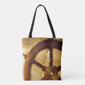 Scheepswiel en -kaart tote bag (Achterkant)