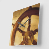 Scheepswiel en -kaart vierkante klok (Hoek)