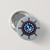 Scheepswiel, jacht vlag Pinback Button (Voorkant /achterkant)