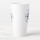 Scheepswiel Kapitein Boot of Naam Groot 2 Opzij Latte Mok (Voorkant)