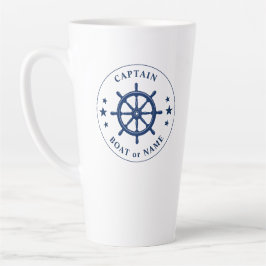 Scheepswiel Kapitein Boot of Naam Groot 2 Opzij Latte Mok