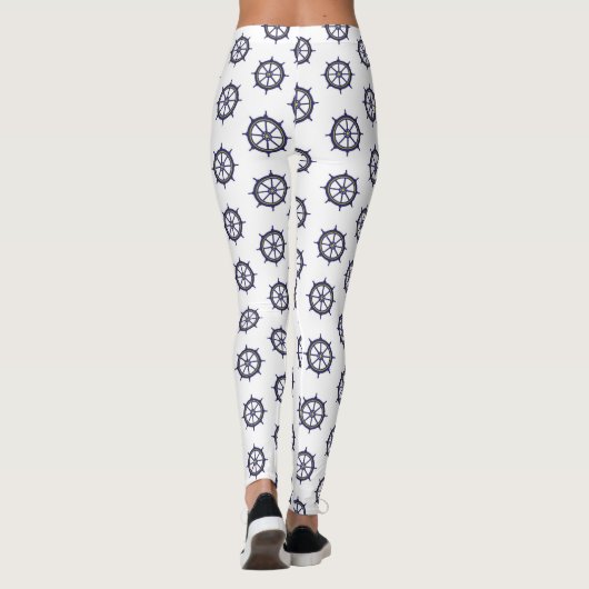 Scheepswiel marine Nautical Boat Kapitein Sailors Leggings (Achterkant)