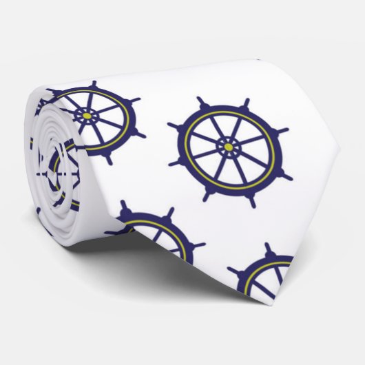 Scheepswiel marine Nautical Boat Kapitein Sailors Stropdas (Opgerold)