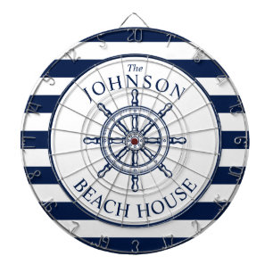Scheepswiel met Nautical Threaded Beach House Dartbord