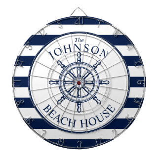 Scheepswiel met Nautical Threaded Beach House Dartbord