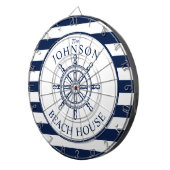 Scheepswiel met Nautical Threaded Beach House Dartbord (Voorkant Rechts)