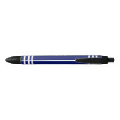 Scheepswiel & monogram op blauwe achtergrond zwarte inkt pen (Achterkant)