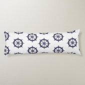 Scheepswiel Nautical Green en Blue Lichaamskussen (Achterkant)