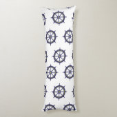 Scheepswiel Nautical Green en Blue Lichaamskussen (Achterkant (Verticaal))