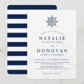 Scheepswiel nautische bruiloft uitnodiging (Voorkant / Achterkant)