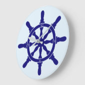 Scheepswiel op lichtste blauw grote klok (Hoek)