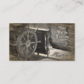 Scheepswiel Sepia  Antiek Nautical Visitekaartje (Voorkant)