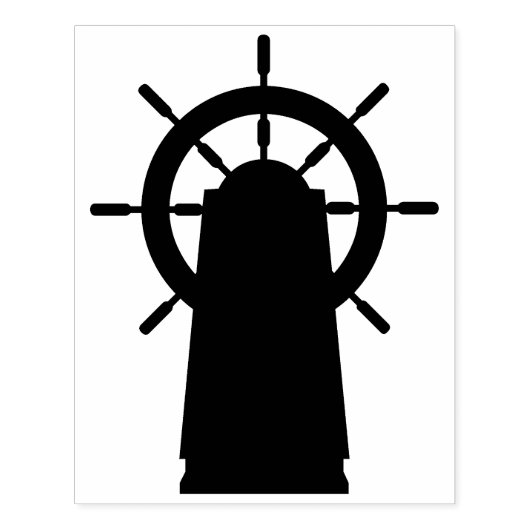 Scheepswiel Silhouette Rubber Art Stamp Rubberstempel (Afrduk)