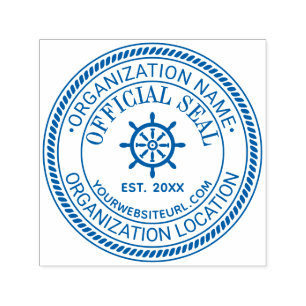 Scheepswiel Touw #2 Officiële Zegel Naam Loc URL O Zelfinktende Stempel