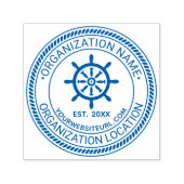 Scheepswiel Touw #2 Zegel Naam Loc URL Oprichtings Zelfinktende Stempel (Design)