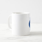 Scheepswiel van Navy Blue Silhouette Koffiemok (Voorkant links)