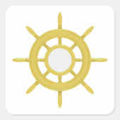 Scheepswiel Vierkante Sticker (Voorkant)