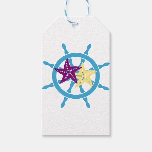 Scheepswiel & Zeester Cadeaulabel (Voorkant)