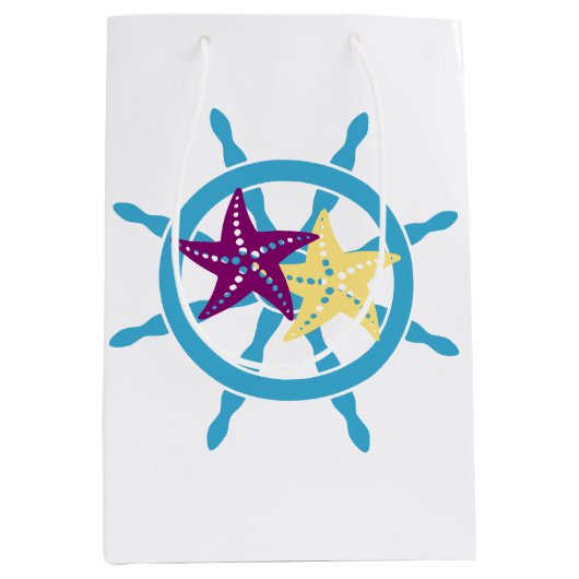 Scheepswiel & Zeester Medium Cadeauzakje (Voorkant)