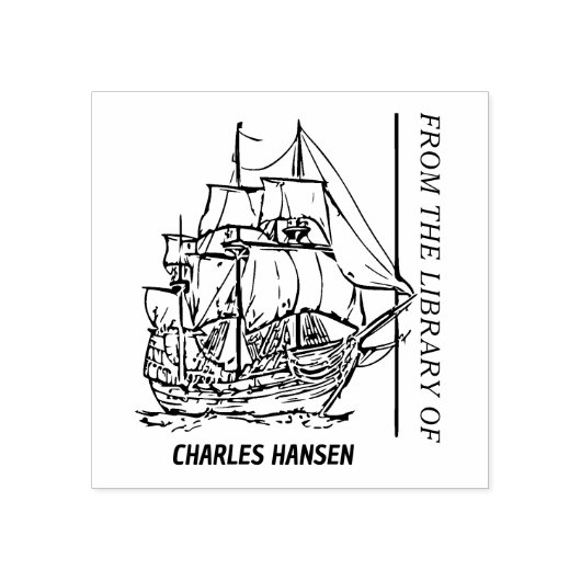  scheepswielboekplaat rubberstempel (Afrduk)