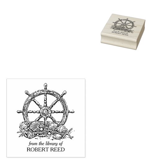  scheepswielboekplaat rubberstempel (Gestempeld)